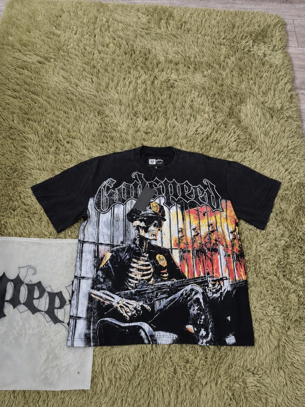 Godspeed Rarity Collection Free My Gang Skeleton Tee Black M NWT